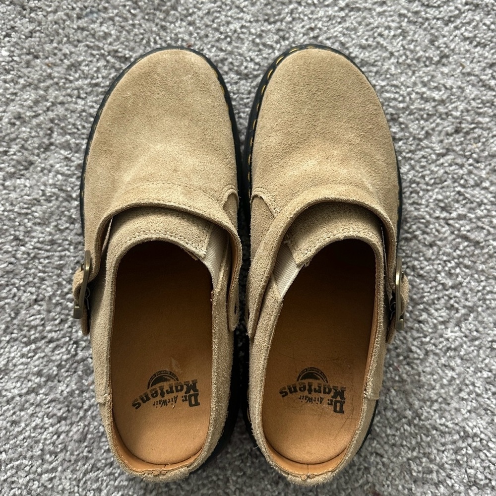 Dr. Martens Tan Suede Clogs